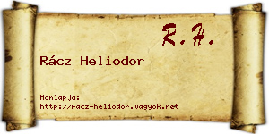 Rácz Heliodor névjegykártya